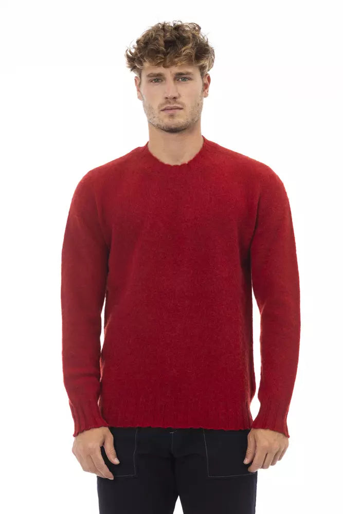 Alpha Studio red wool sweater for men