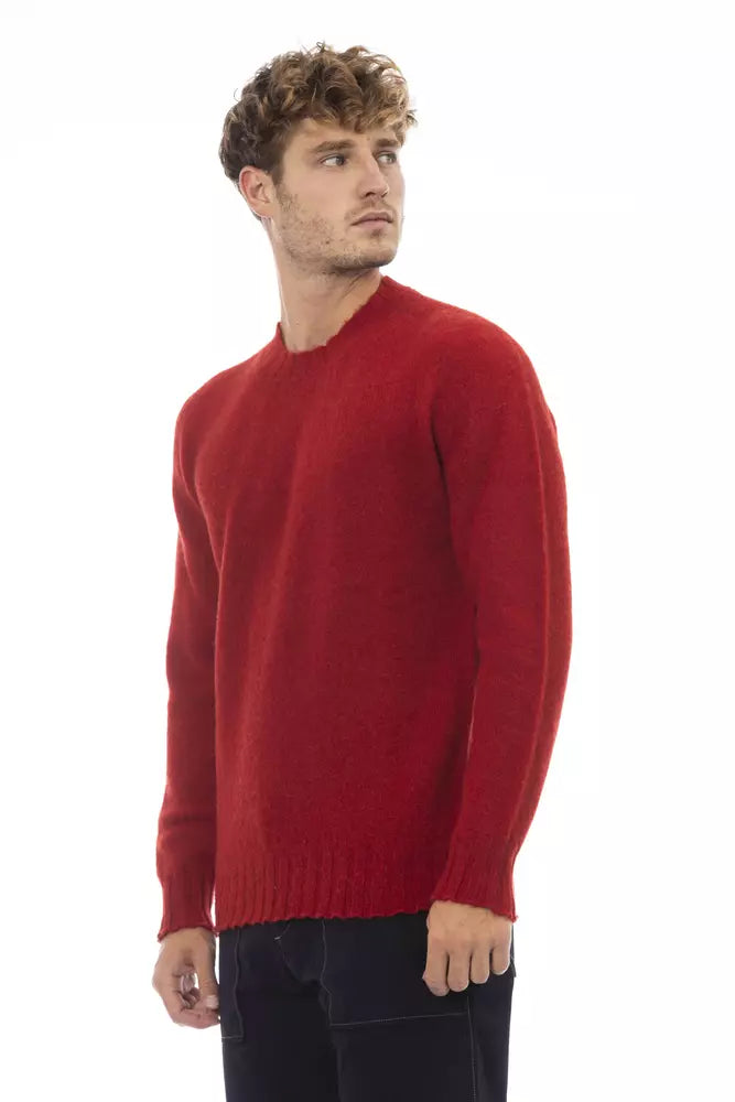 Alpha Studio red wool sweater for men