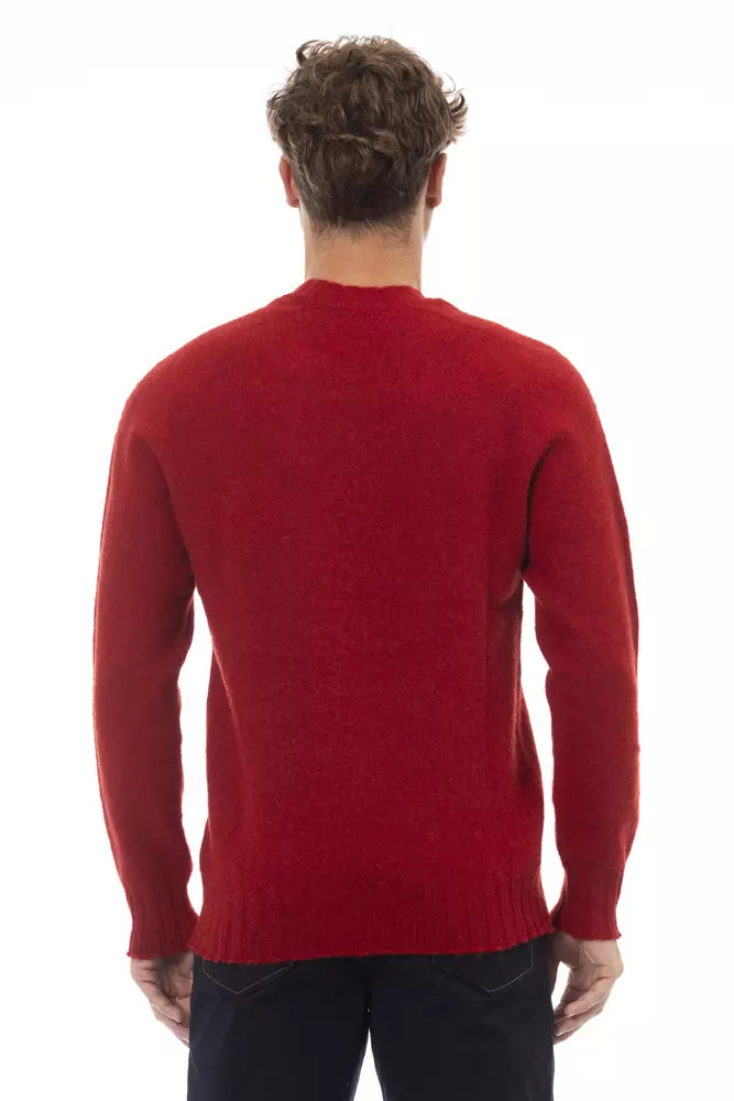 Alpha Studio red wool sweater for men