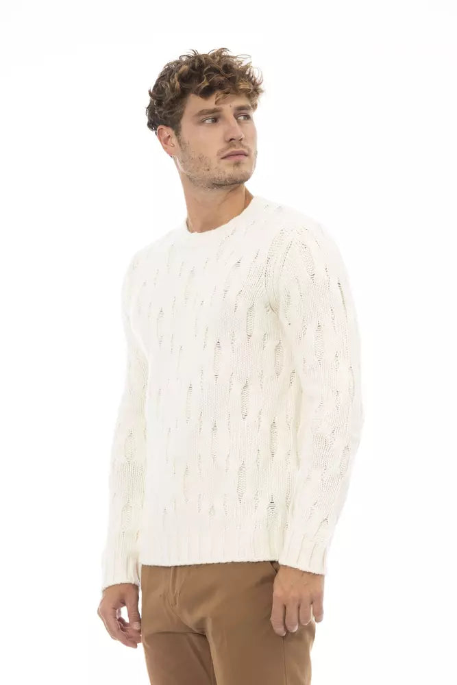 Alpha Studio Beigefarbener Pullover aus Wolle für Männer