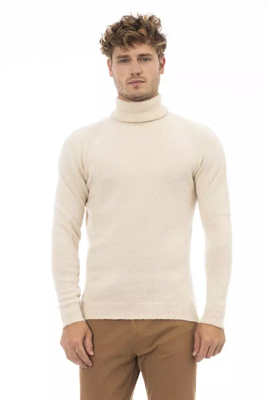 Alpha Studio Beige Alpaka Männer Pullover