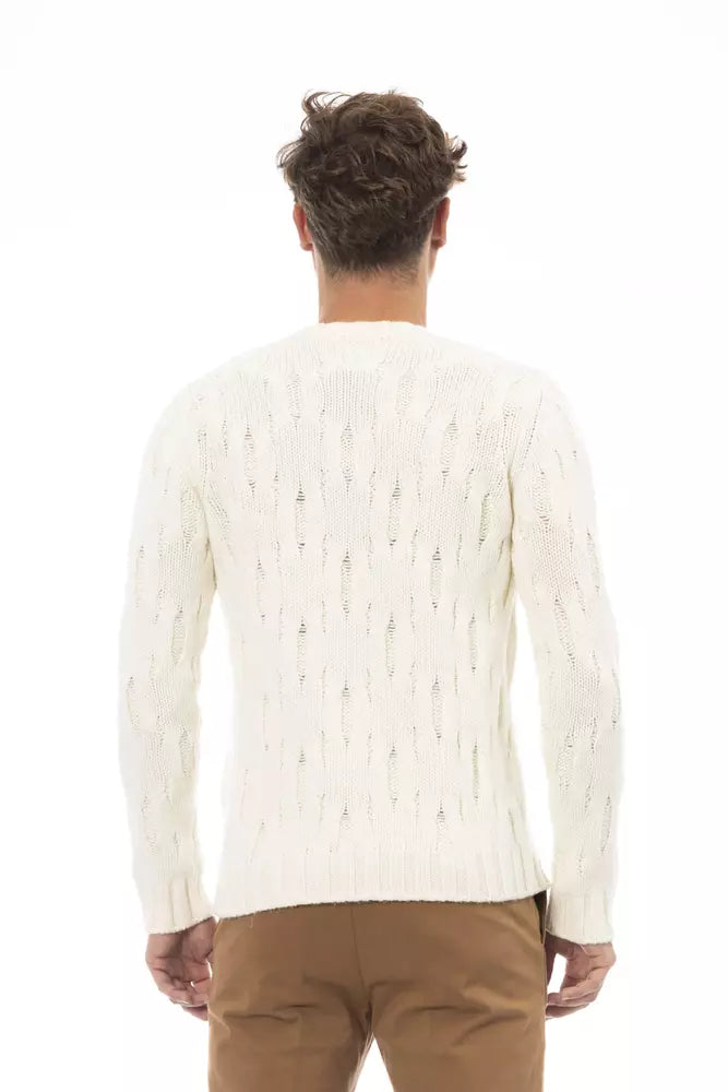 Alpha Studio Beigefarbener Pullover aus Wolle für Männer