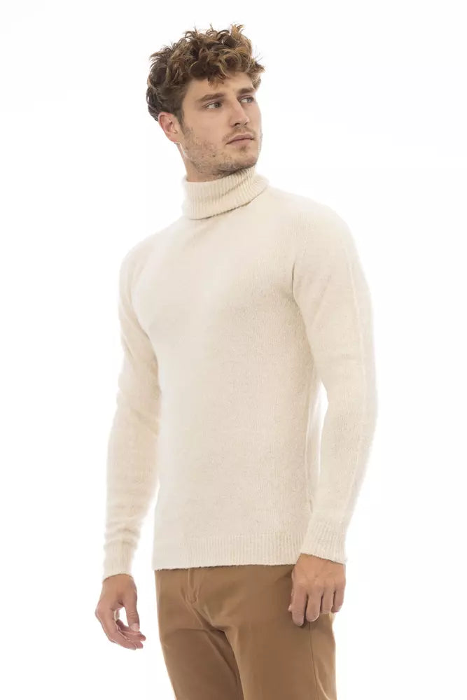 Alpha Studio Beige Alpaka Männer Pullover