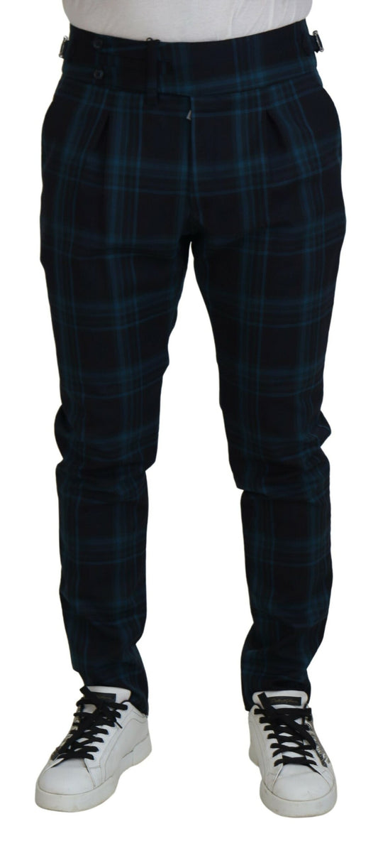 Dolce &amp; Gabbana Elegant Checked Wool Dress Pants