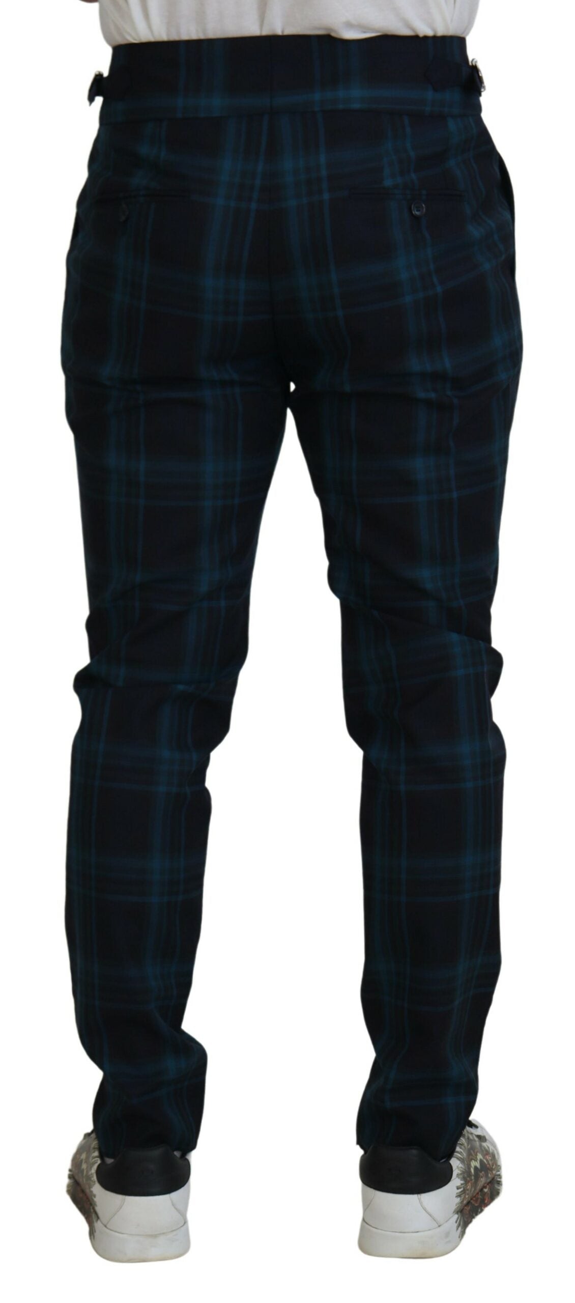 Dolce &amp; Gabbana Elegant Checked Wool Dress Pants