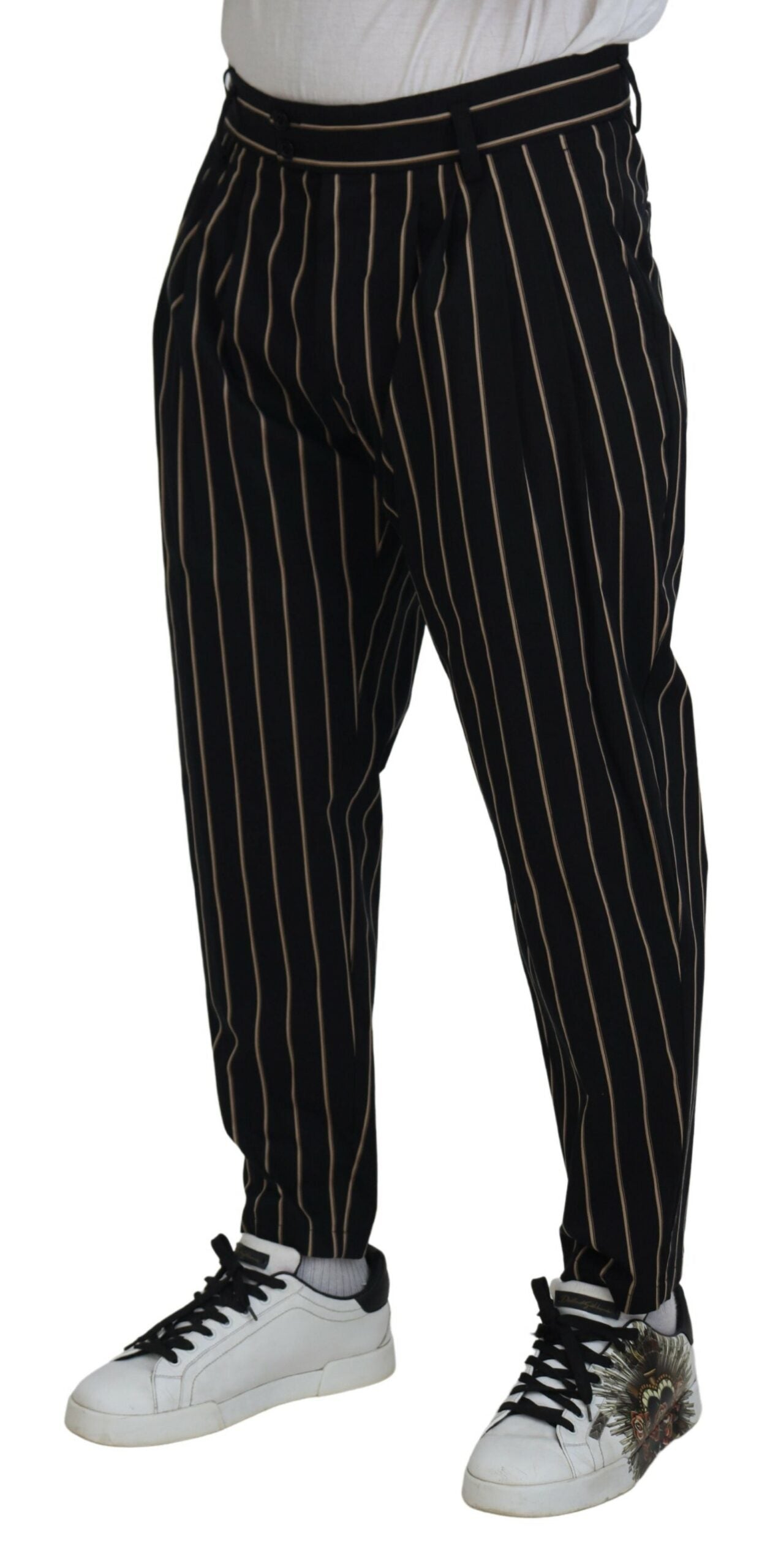 Dolce &amp; Gabbana Elegant striped chino tapered trousers