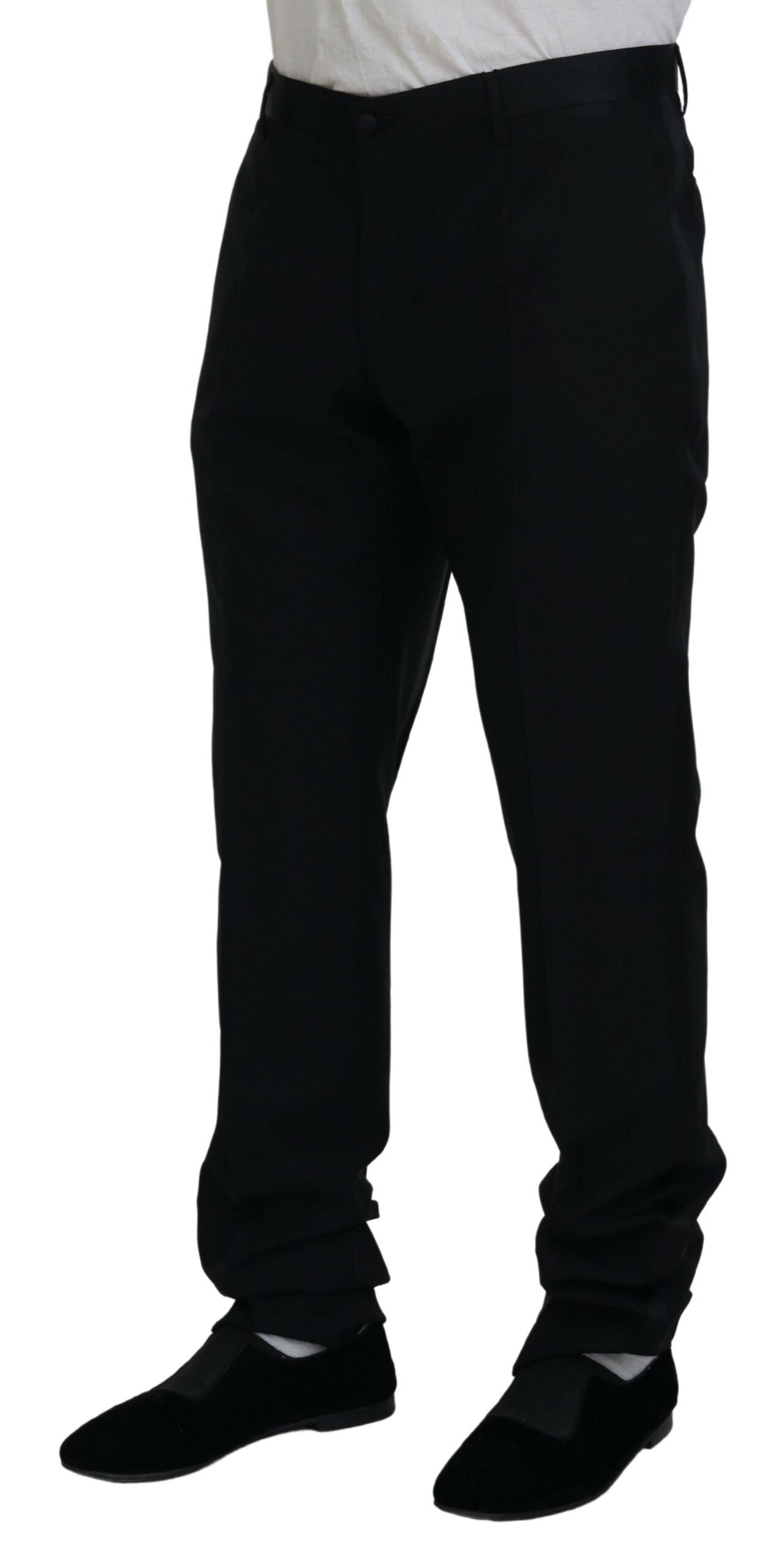 Dolce &amp; Gabbana Elegant Slim Fit Black Suit Pants