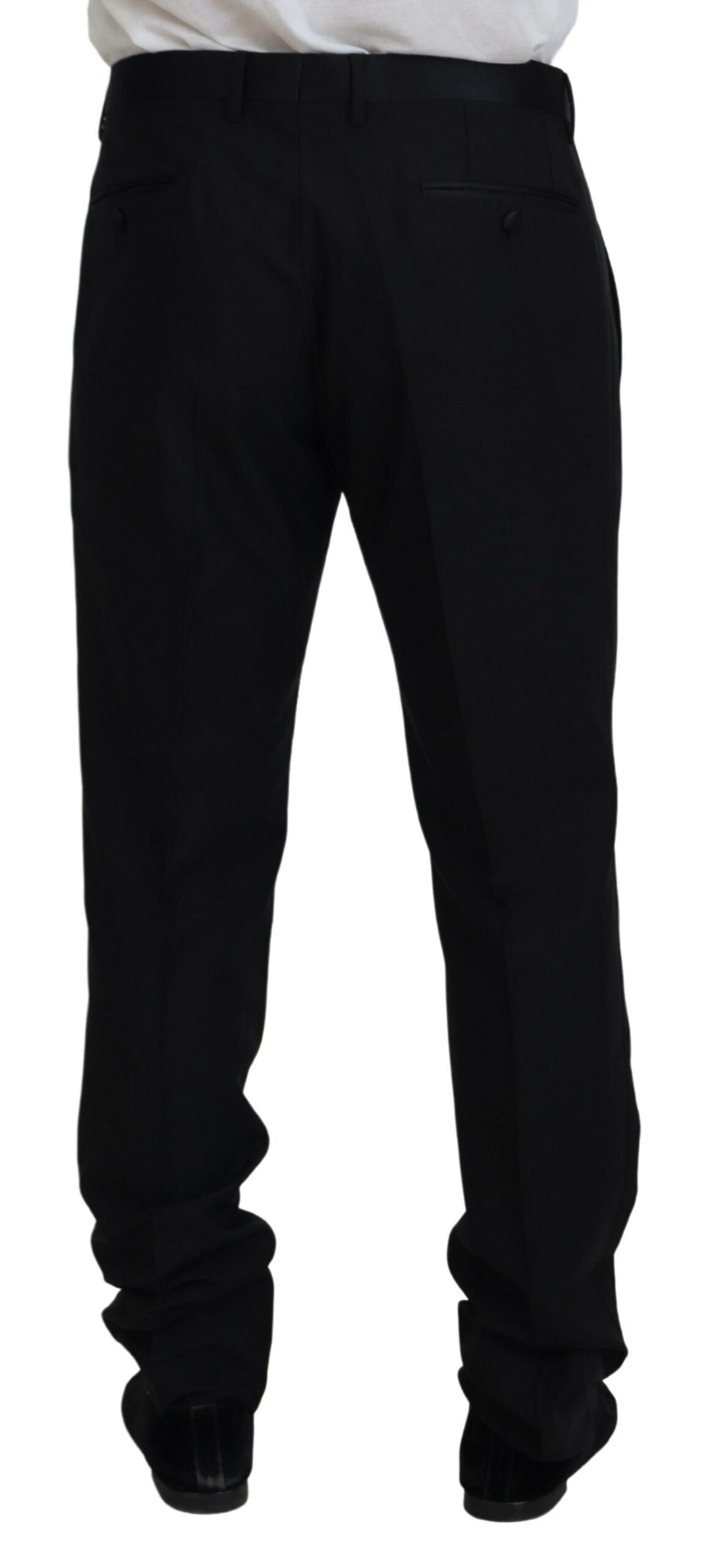 Dolce &amp; Gabbana Elegant Slim Fit Black Suit Pants