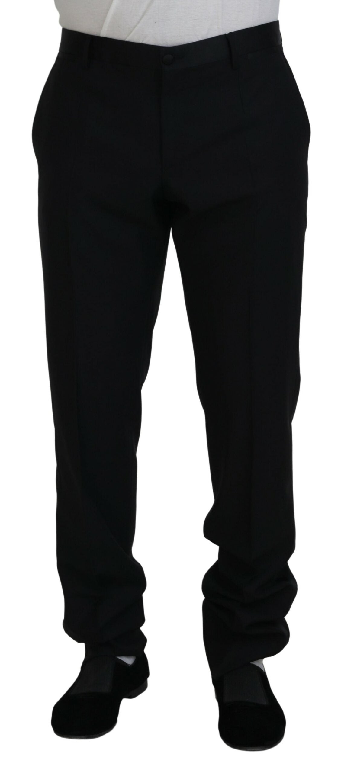 Dolce &amp; Gabbana Elegant Slim Fit Black Suit Pants