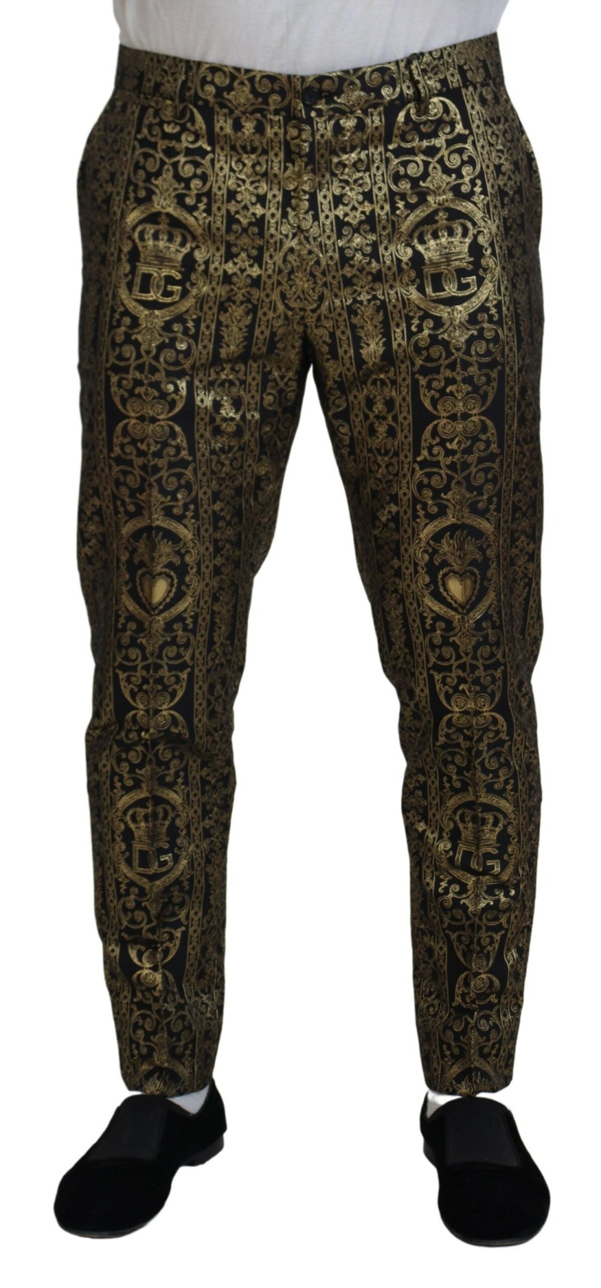 Dolce &amp; Gabbana Elegant Jacquard Evening Trousers