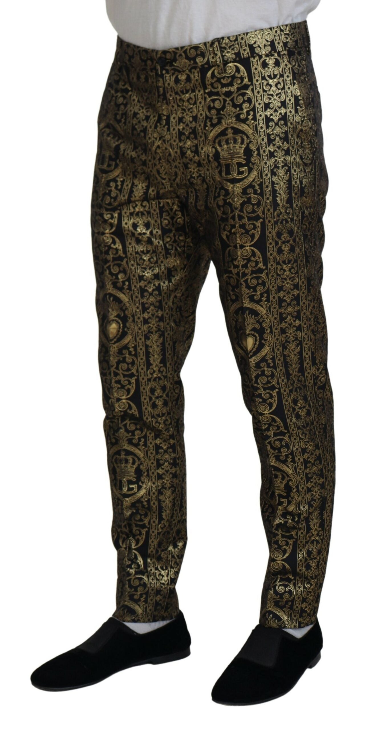 Dolce &amp; Gabbana Elegant Jacquard Evening Trousers