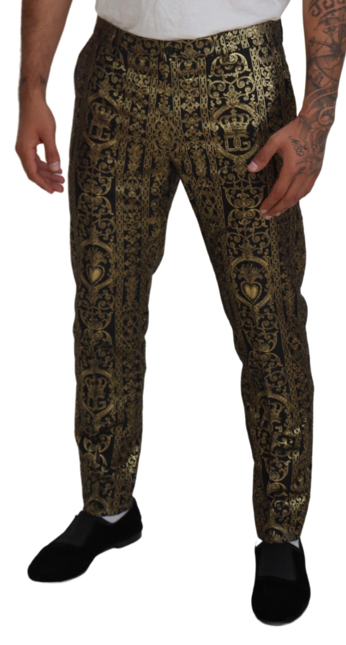 Dolce &amp; Gabbana Elegant Jacquard Evening Trousers