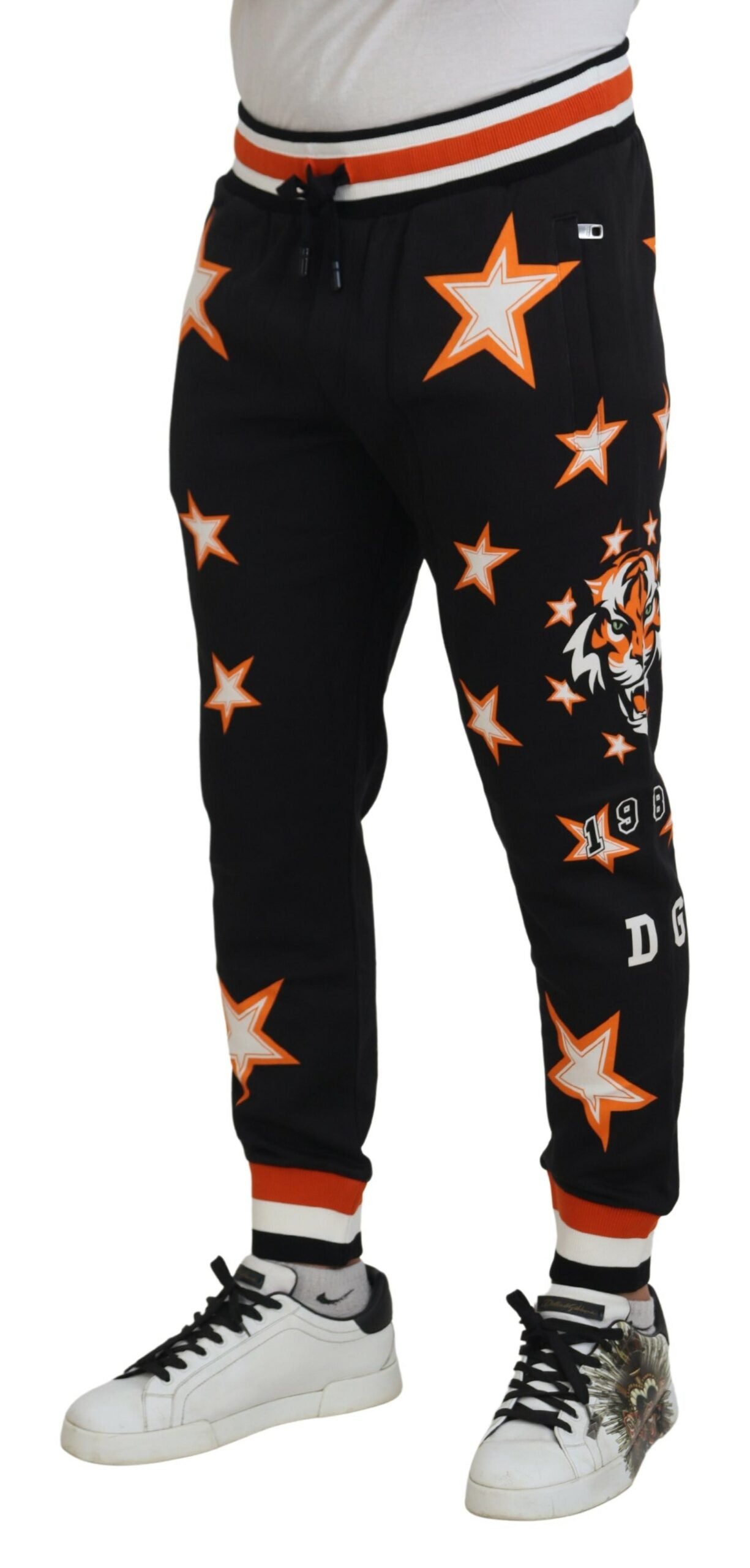 Dolce &amp; Gabbana Elegant Black Star Casual Sweatpants