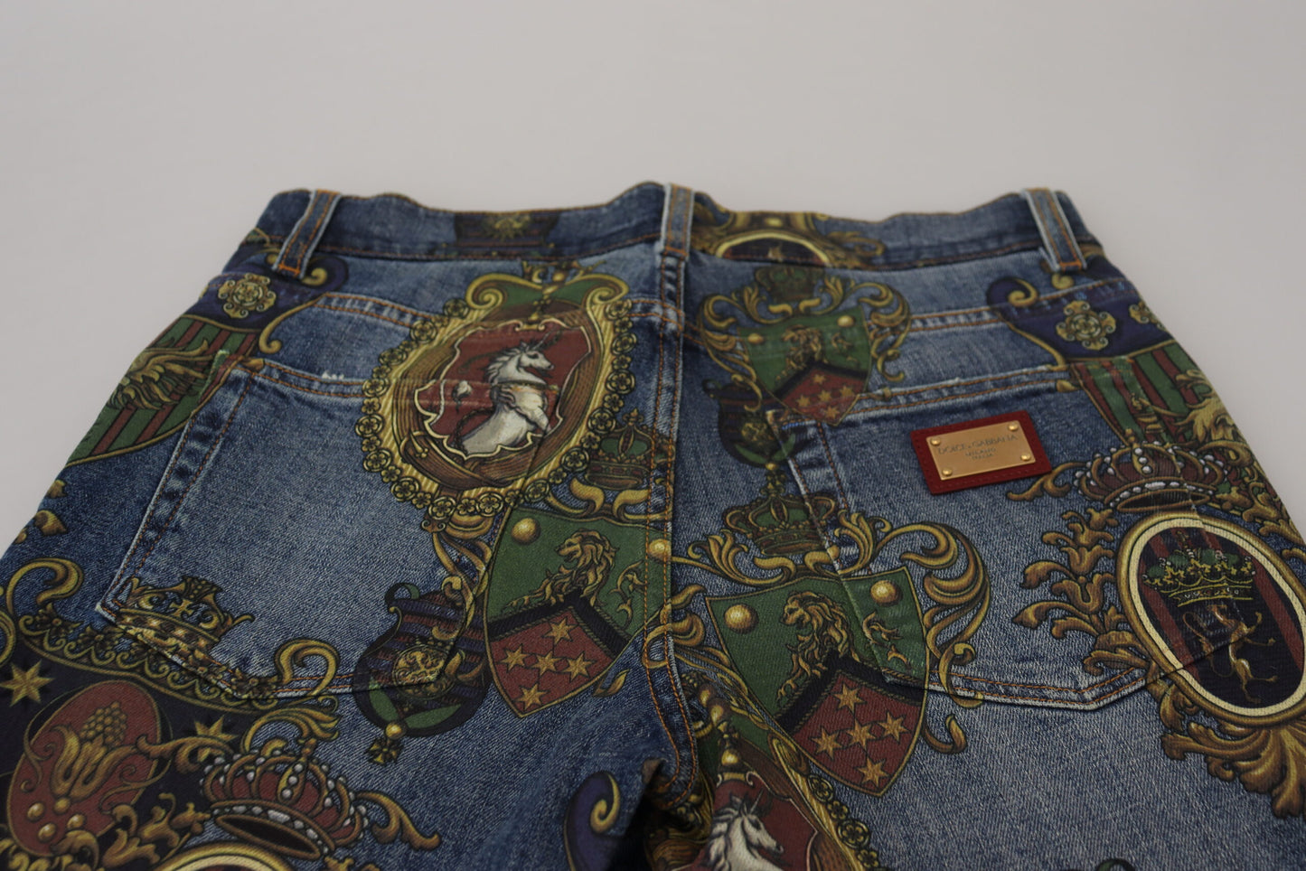 Dolce &amp; Gabbana Elegant printed denim jeans in slim fit