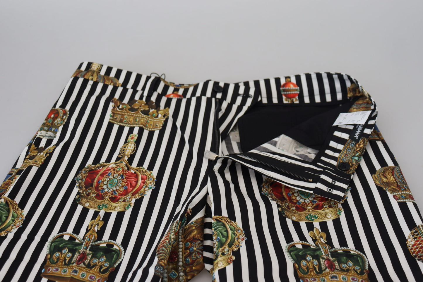 Dolce &amp; Gabbana Elegant chino trousers with gold crown stripes