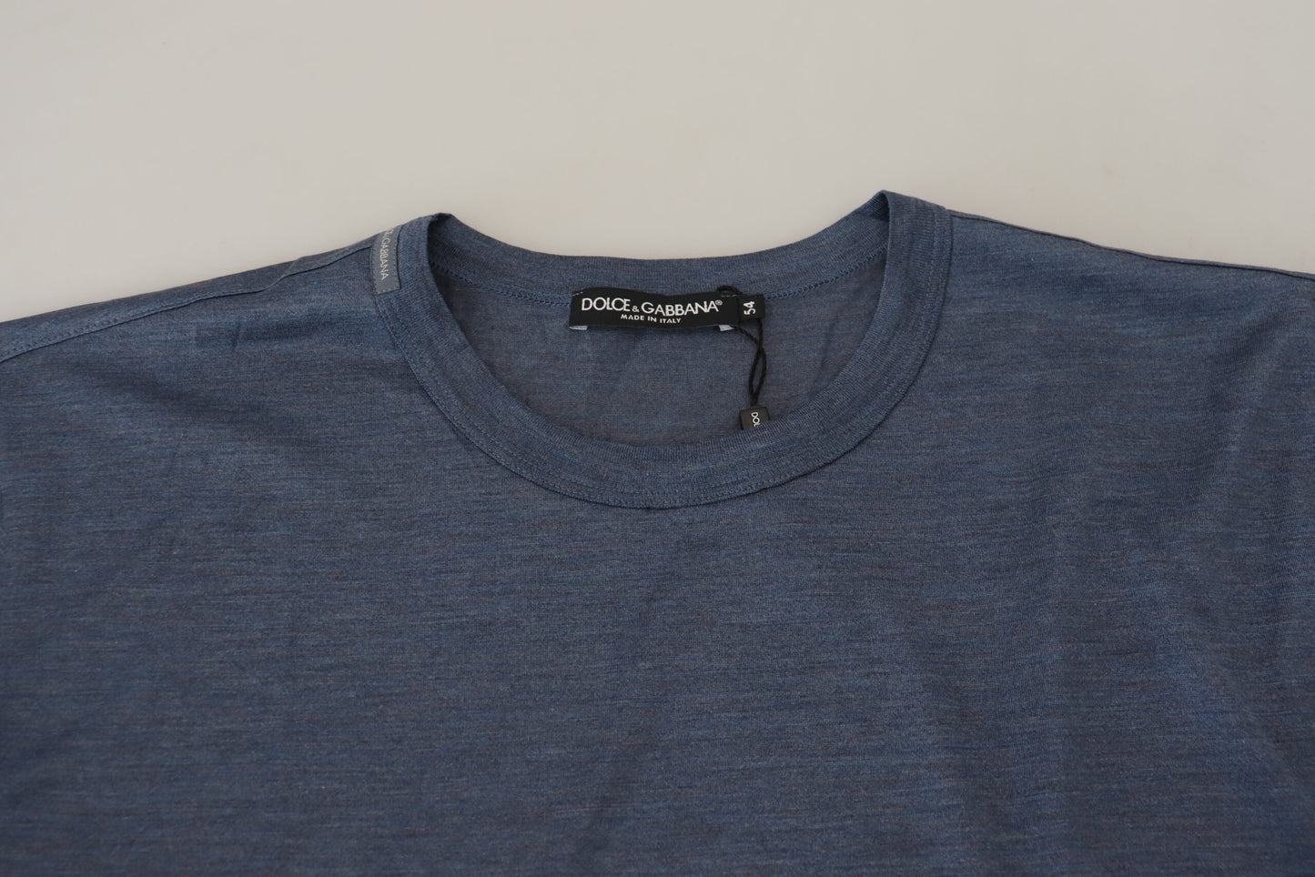 Dolce &amp; Gabbana Silk Blue Round Neck T-Shirt - A Touch of Elegance