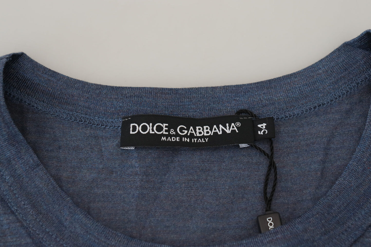 Dolce &amp; Gabbana Silk Blue Round Neck T-Shirt - A Touch of Elegance