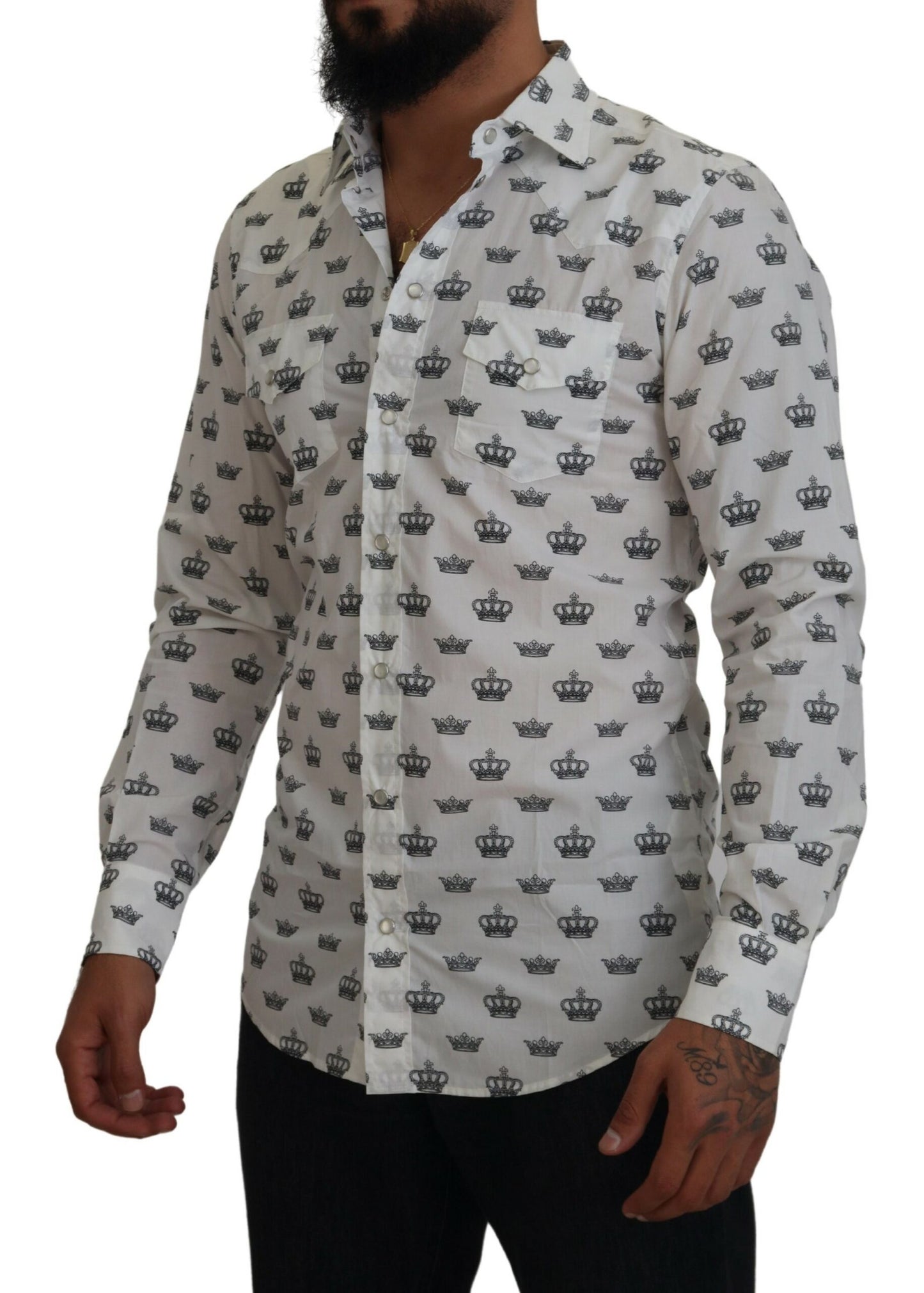 Dolce &amp; Gabbana slim fit shirt with crown print