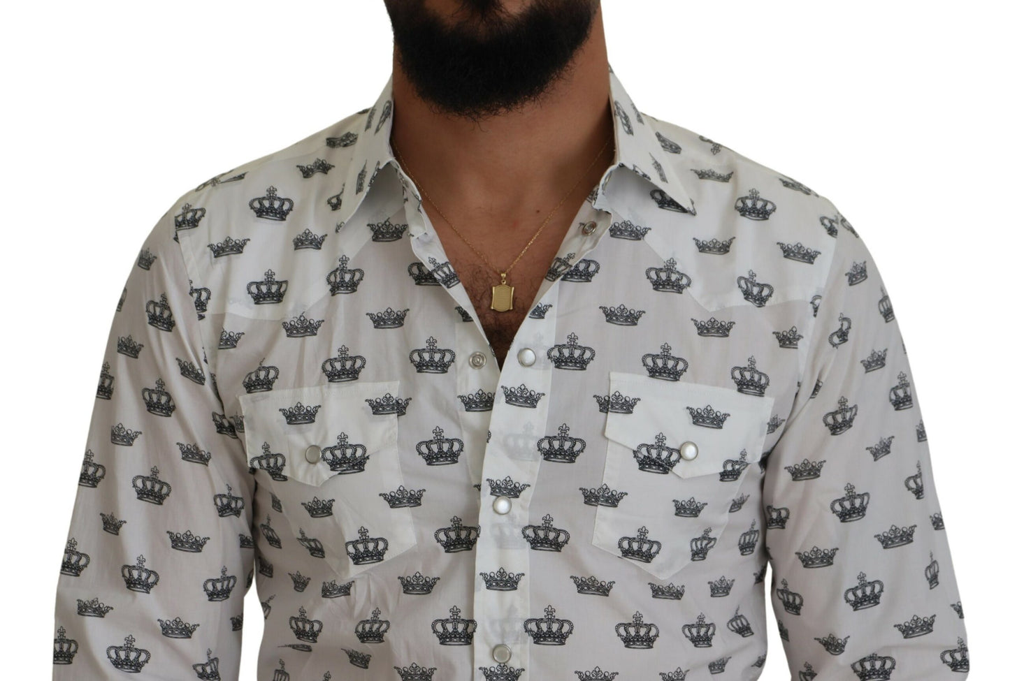 Dolce &amp; Gabbana slim fit shirt with crown print