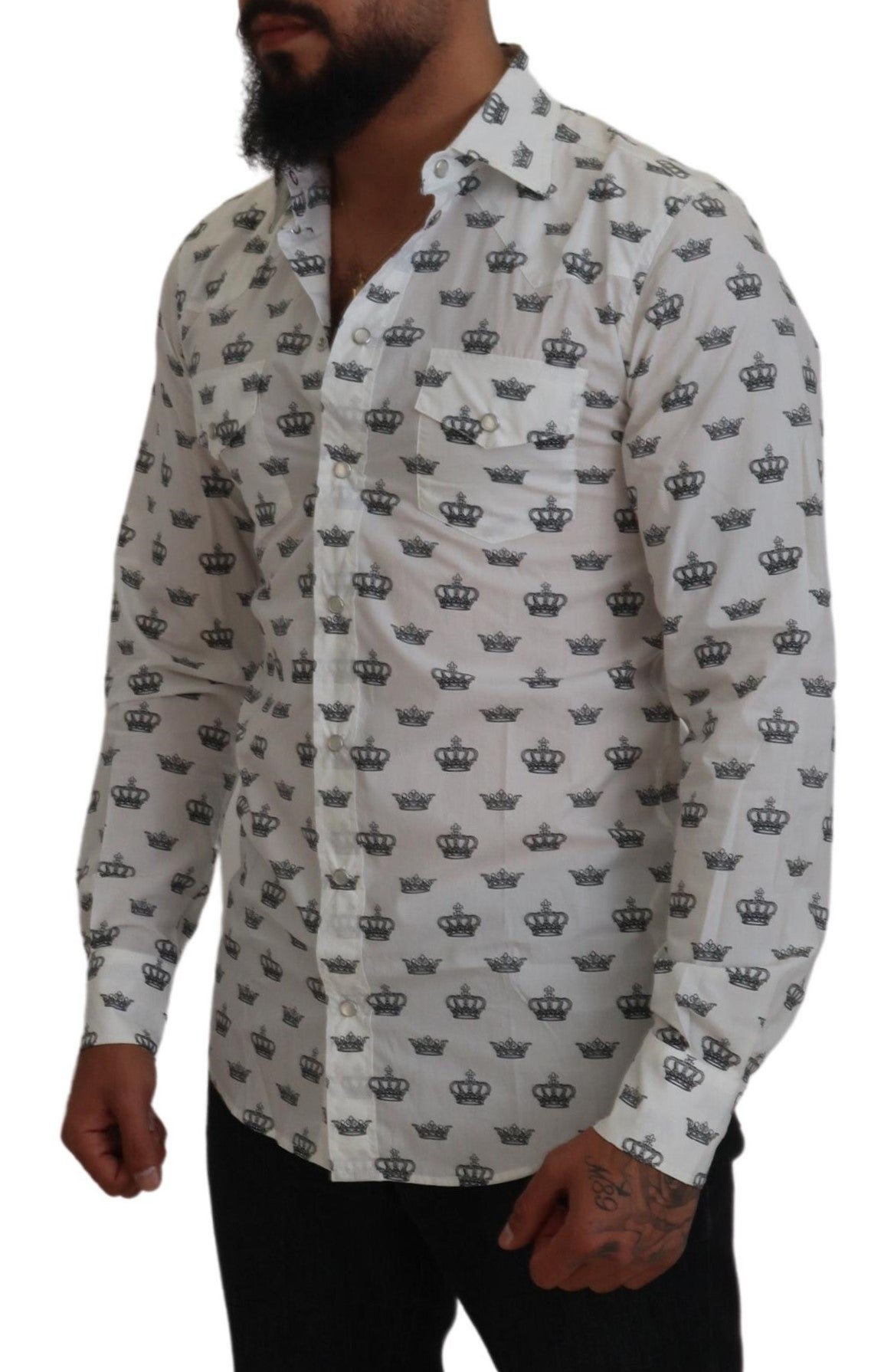 Dolce &amp; Gabbana slim fit shirt with crown print