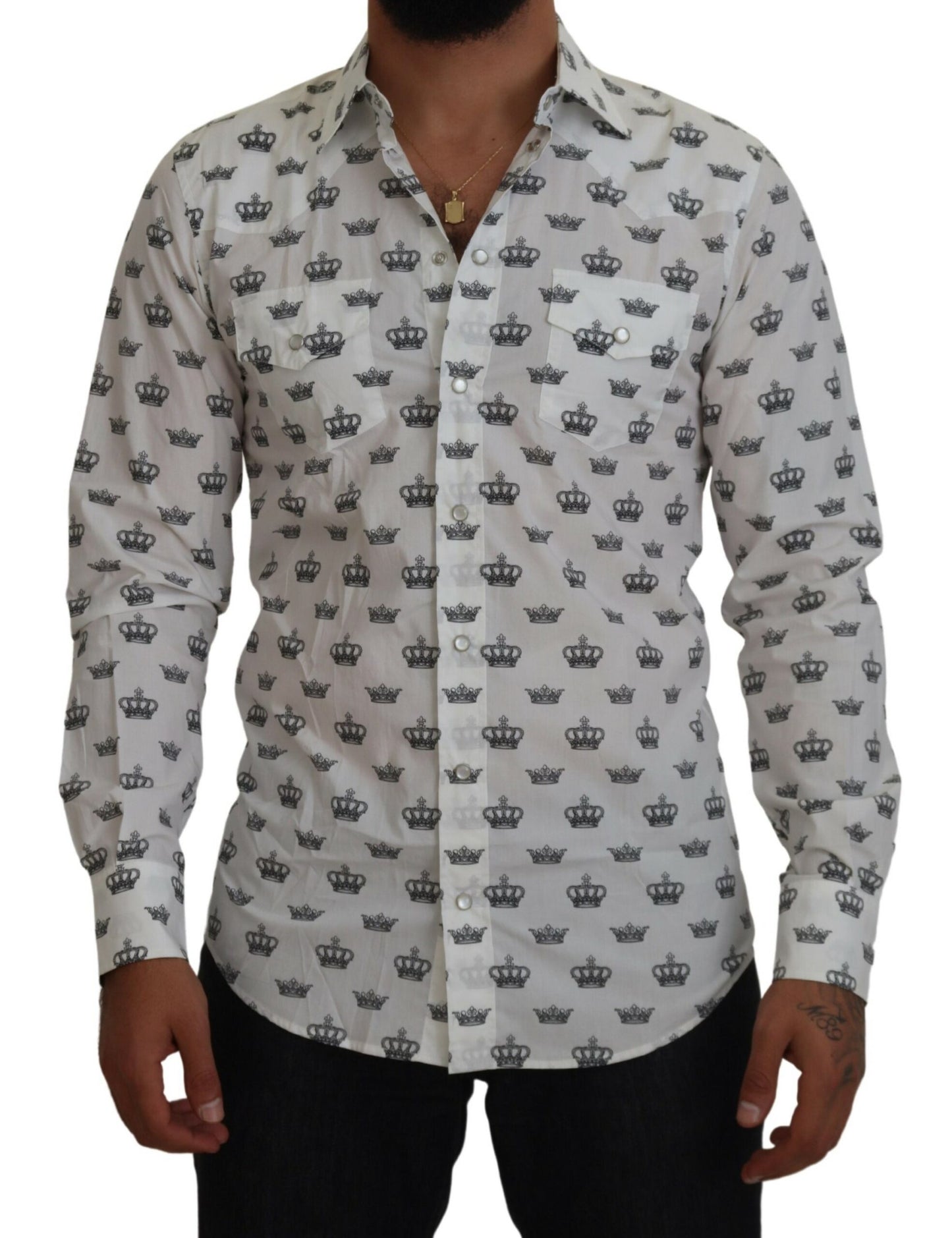 Dolce &amp; Gabbana slim fit shirt with crown print