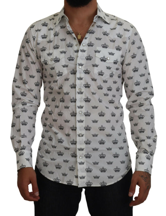 Dolce &amp; Gabbana slim fit shirt with crown print