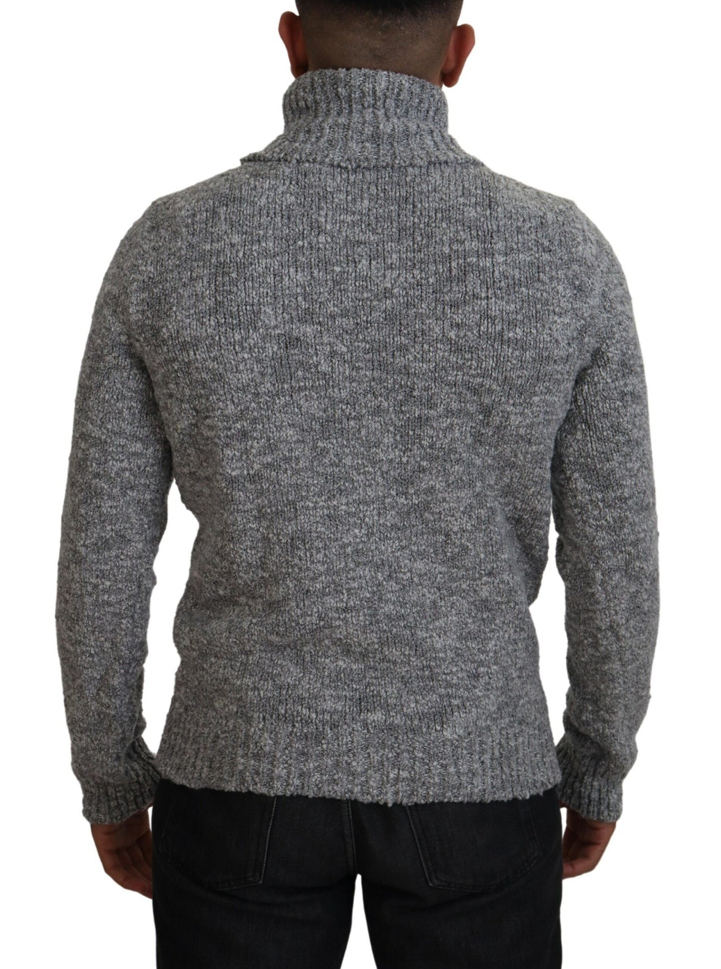 Dolce & Gabbana Eleganter grauer Rollkragenpullover aus Wollmischung