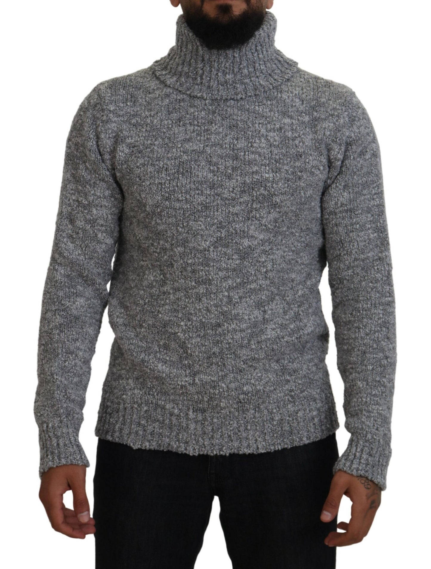 Dolce & Gabbana Eleganter grauer Rollkragenpullover aus Wollmischung