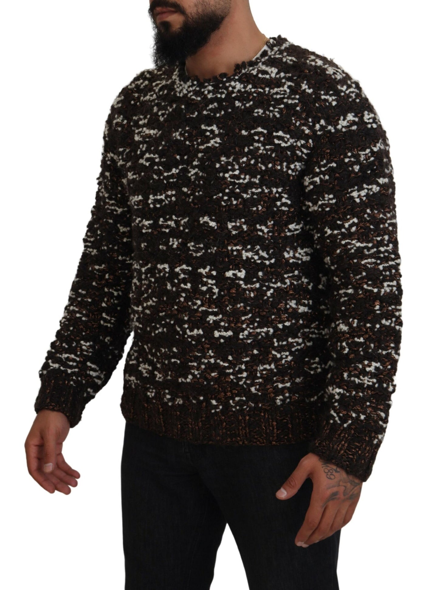 Dolce &amp; Gabbana Elegant Bronze Knitted Sweater