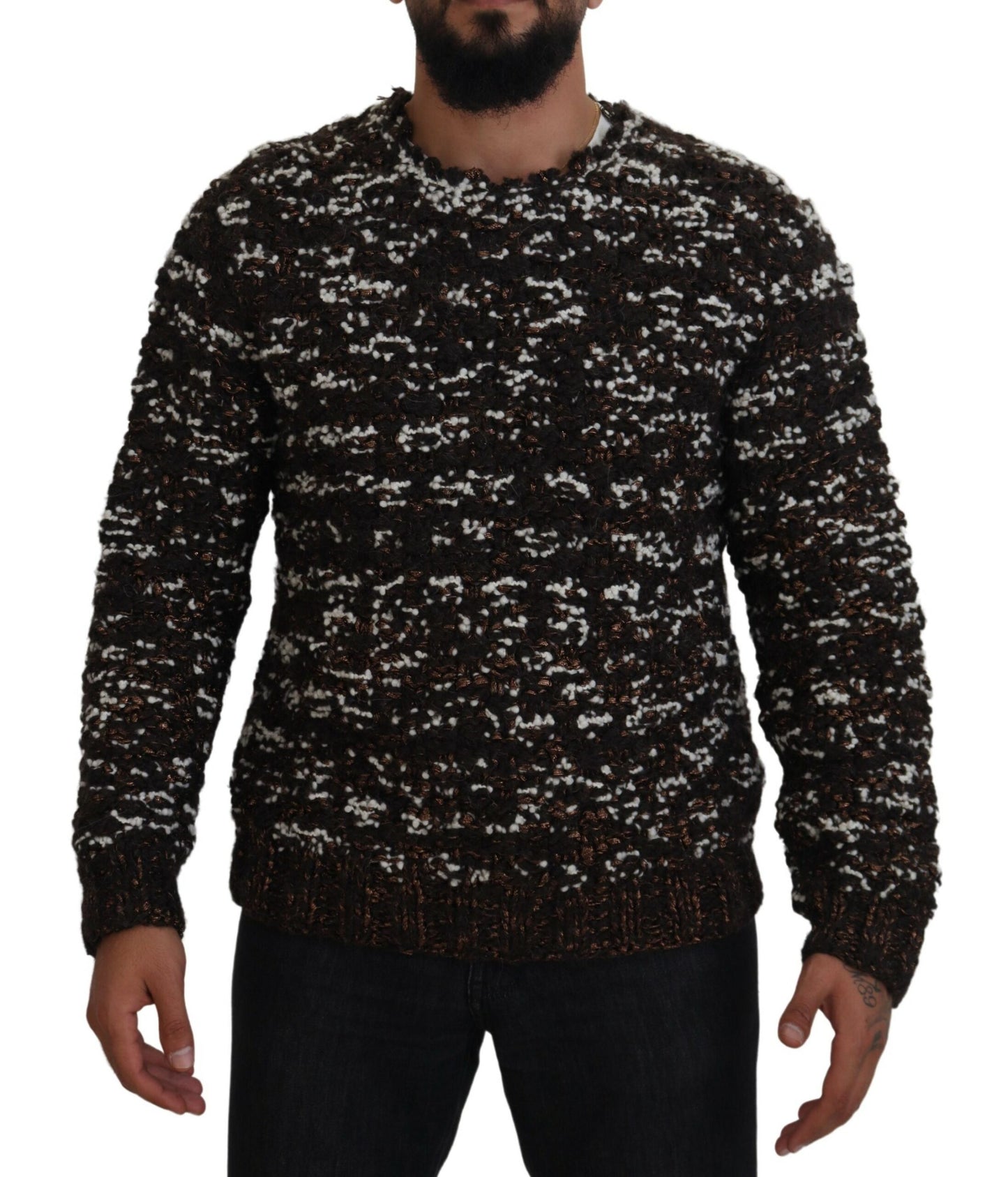 Dolce &amp; Gabbana Elegant Bronze Knitted Sweater