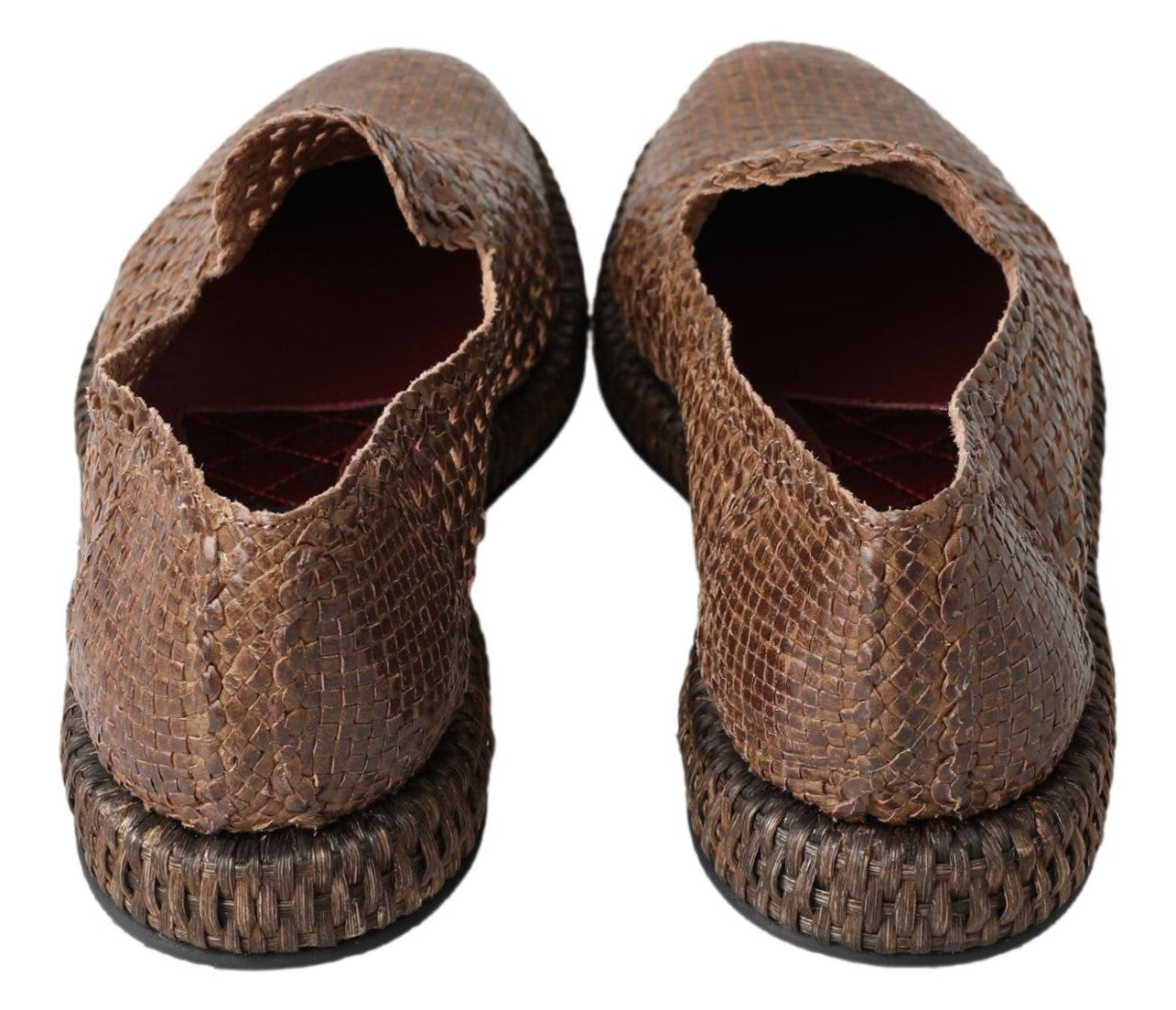 Dolce &amp; Gabbana Elegant Leather Slippers in Brown