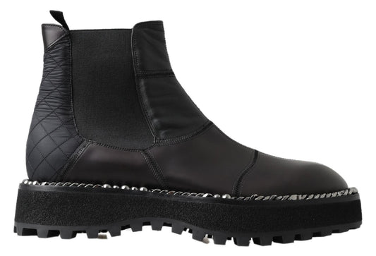 Dolce &amp; Gabbana Elegant Black Ankle Stretch Boots