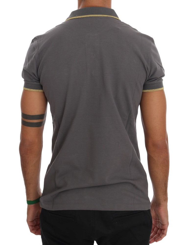 Roberto Cavalli Elegant polo shirt in grey cotton