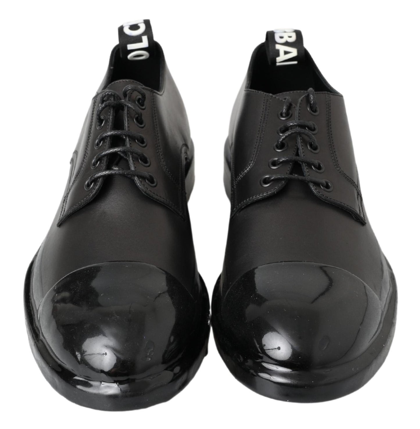 Dolce &amp; Gabbana Elegant Derby Lace-Up Shoes in Black Leather