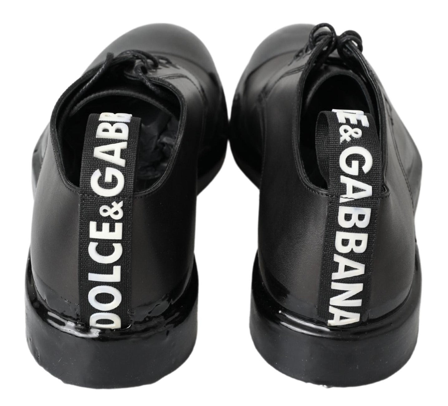 Dolce &amp; Gabbana Elegant Derby Lace-Up Shoes in Black Leather