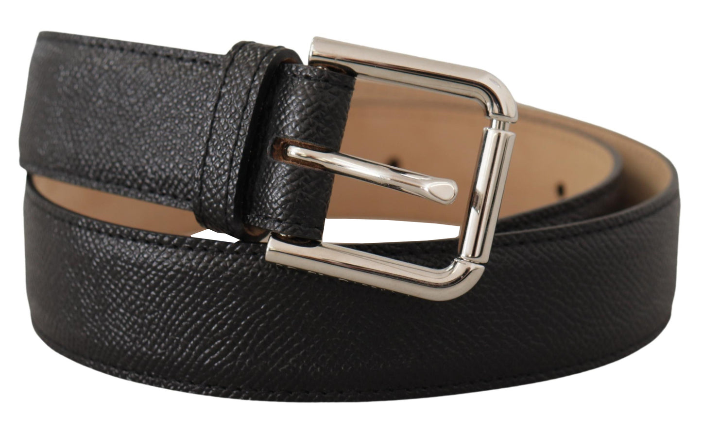 Dolce &amp; Gabbana Slim Black Genuine Leather Belt