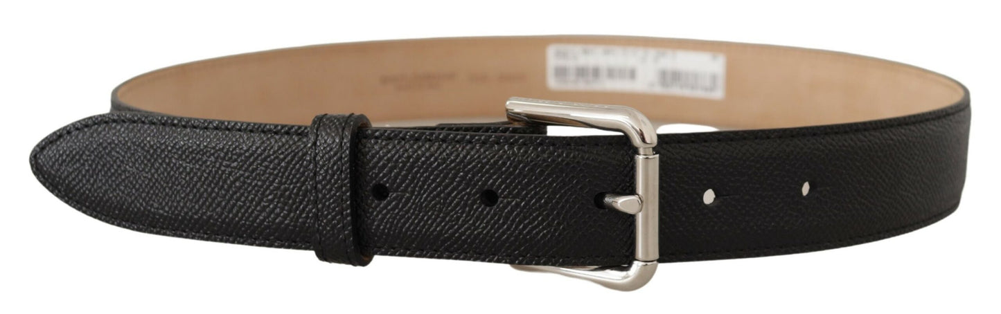 Dolce &amp; Gabbana Slim Black Genuine Leather Belt