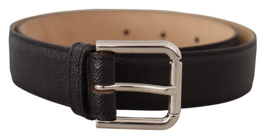 Dolce &amp; Gabbana Slim Black Genuine Leather Belt