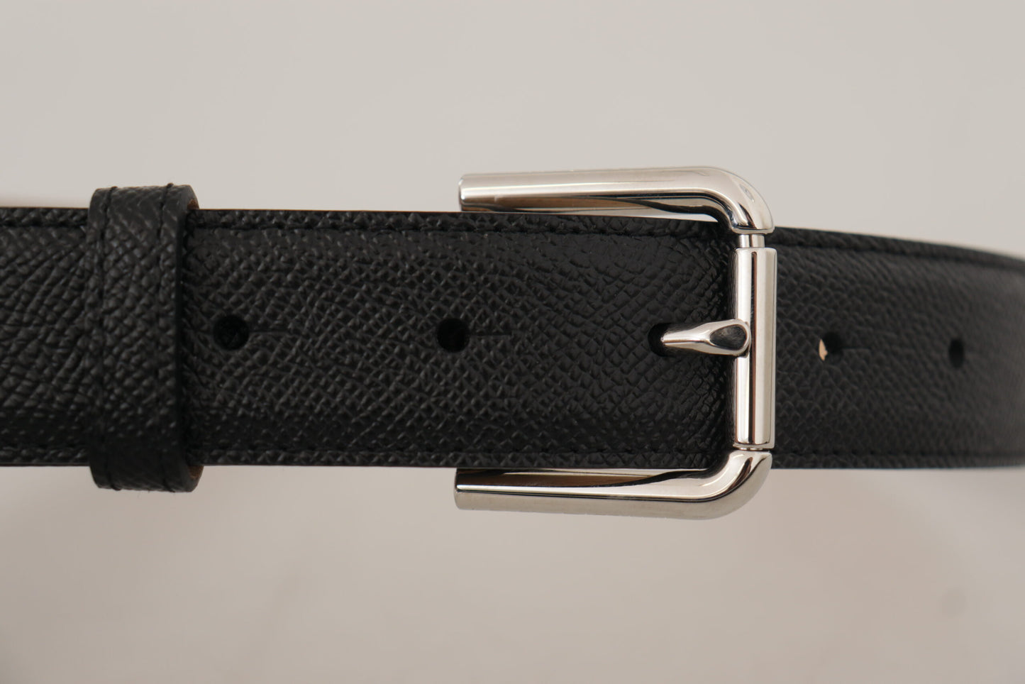 Dolce &amp; Gabbana Slim Black Genuine Leather Belt