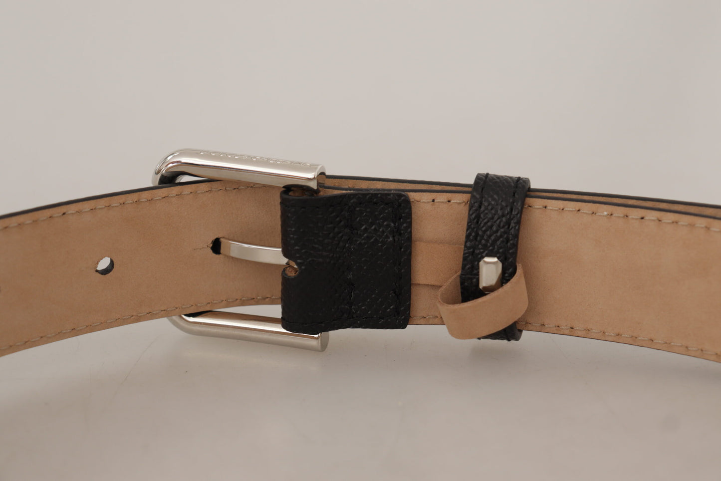 Dolce &amp; Gabbana Slim Black Genuine Leather Belt