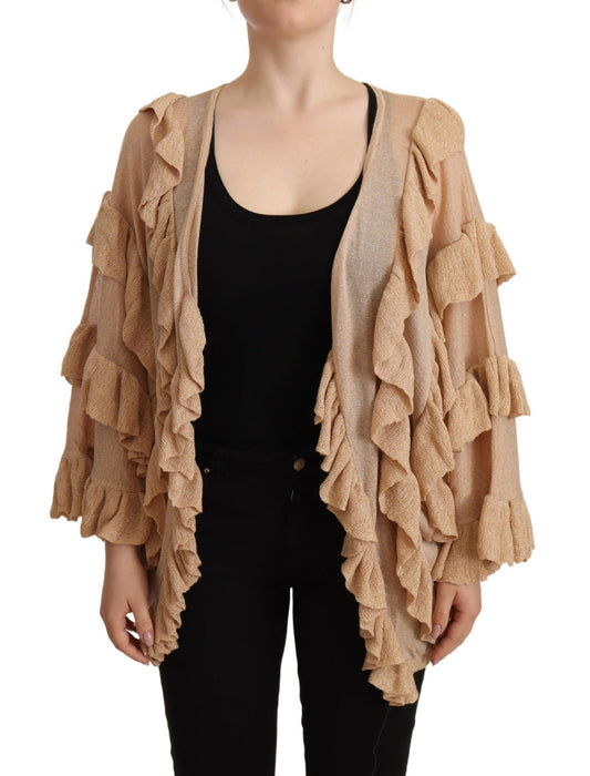 Aniye By Chic beige cardigan with long sleeves and open front