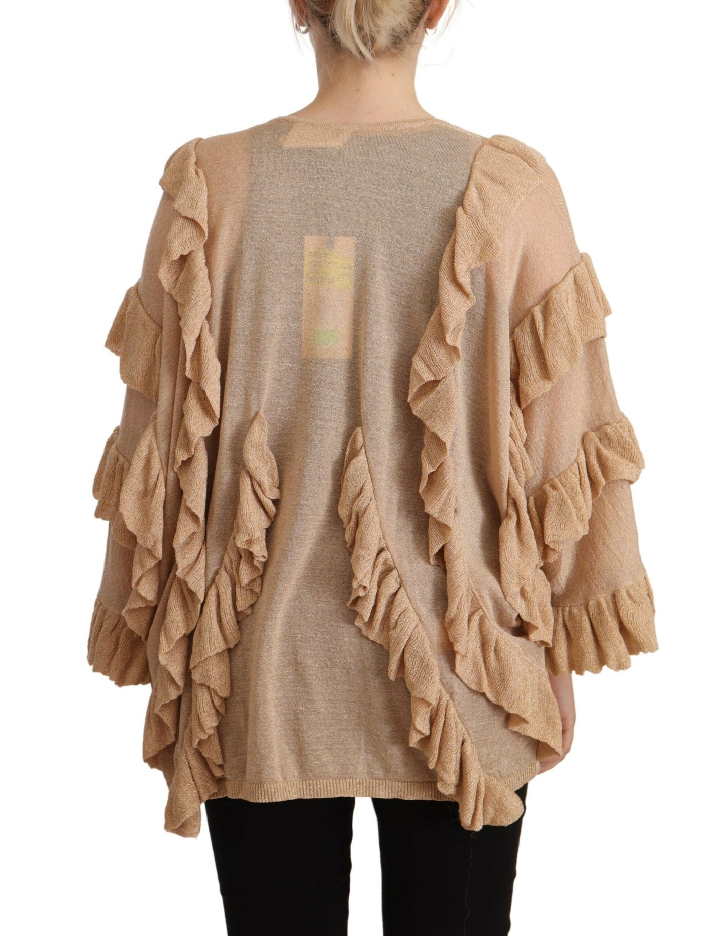 Aniye By Chic beige cardigan with long sleeves and open front