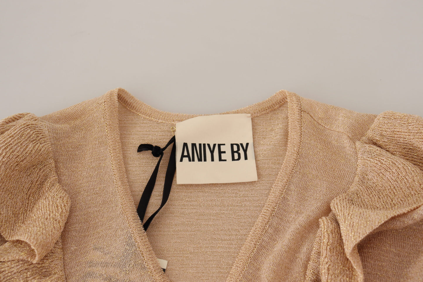 Aniye By Chic beige cardigan with long sleeves and open front