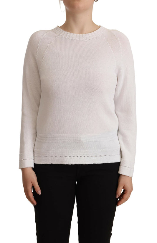 Alpha Studio Elegant white cotton sweater