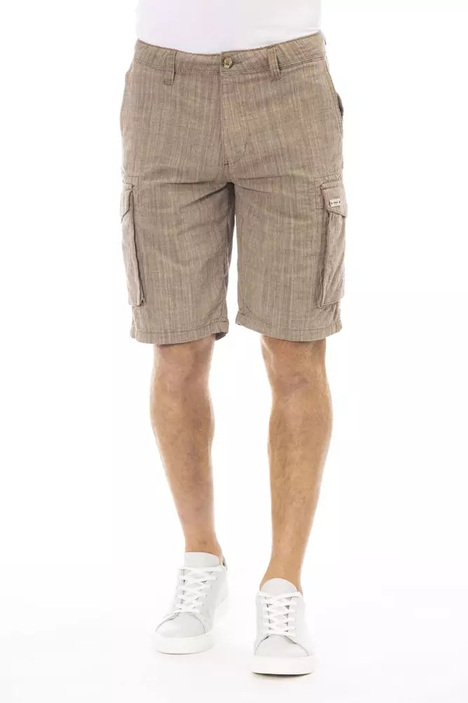 Baldinini Trend Brown Cotton Men Cargo Shorts