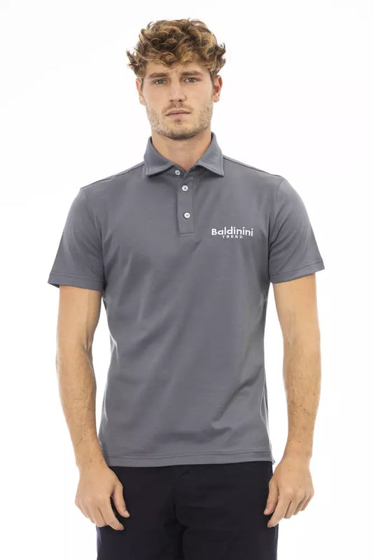 Baldinini Trend Gray Cotton Polo Shirt for Men