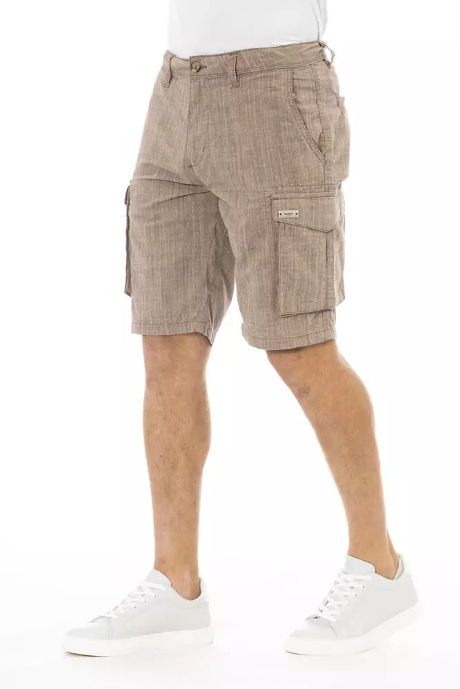 Baldinini Trend Brown Cotton Men Cargo Shorts