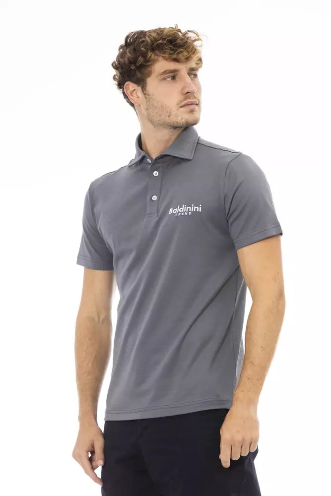 Baldinini Trend Gray Cotton Polo Shirt for Men