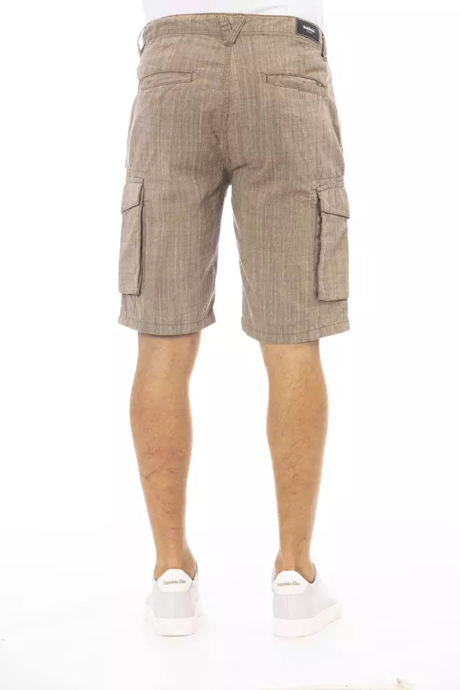 Baldinini Trend Brown Cotton Men Cargo Shorts