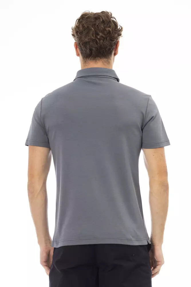 Baldinini Trend Gray Cotton Polo Shirt for Men